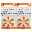 Zenipower Size 13 1.45V Zinc-air Hearing Aid Batteries (12 Pack). Fixed Price $5.96.