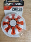 Rayovac Hearing Aid Batteries, Size 13, 8 Pk. Fixed Price $12.00.